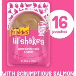 Friskies Pureed Topper Lil Shakes With Scrumptious Salmon Cat Food -Furry Friends 356286 PT1. AC SS1800 V1640287904