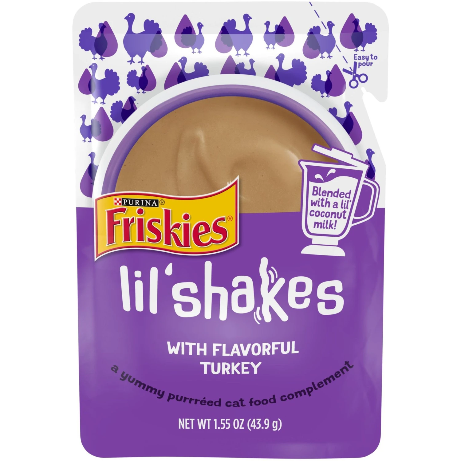Friskies Pureed Topper Lil' Shakes With Flavorful Turkey Cat Food 3 Friskies Pureed Topper Lil' Shakes With Flavorful Turkey Cat Food