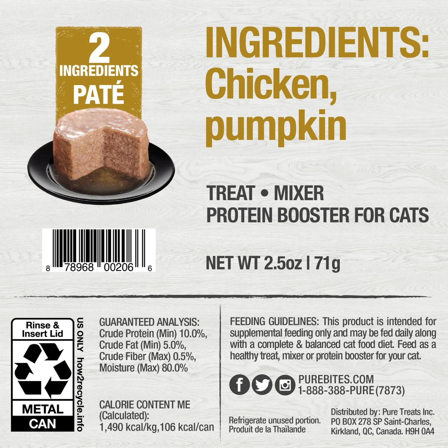 PureBites Cat Pates Chicken & Pumpkin Food Topping 4 PureBites Cat Pates Chicken & Pumpkin Food Topping - Image 2