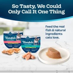 Blue Buffalo Tastefuls Savory Singles Salmon & Tuna Entrée Cat Food, 2.6-oz Cup, 24 Count 12 Blue Buffalo Tastefuls Savory Singles Salmon & Tuna Entrée Cat Food, 2.6-oz Cup, 24 Count -Furry Friends 357155 PT3. AC SS1800 V1641337005