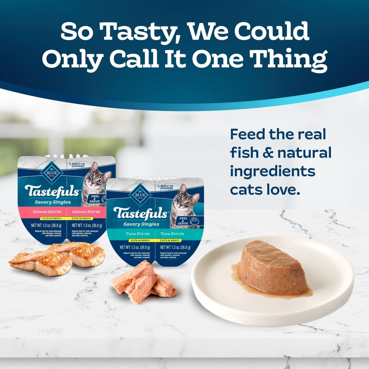 Blue Buffalo Tastefuls Savory Singles Salmon & Tuna Entrée Cat Food, 2.6-oz Cup, 24 Count 5 Blue Buffalo Tastefuls Savory Singles Salmon & Tuna Entrée Cat Food, 2.6-oz Cup, 24 Count - Image 3