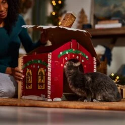 Frisco Holiday Santa's Workshop Cardboard Cat House -Furry Friends 360881 PT3. AC SS1800 V1695648150