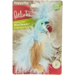 Petlinks Blue Beauty Lush Plush Catnip & Silvervine Bird & Feather Cat Toy, Blue, Small