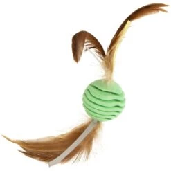 Petlinks Rowdy Roller Dental Chew Ball Cat Toy, Green, Small -Furry Friends 362918 PT2. AC SS1800 V1642639002