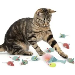 SmartyKat Tropical Time Catnip Cat Toy Variety Pack, Skitter Mice & Catnip Martini, Pink, Small, 9 Count -Furry Friends 362936 PT2. AC SS1800 V1694027438