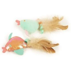 SmartyKat Silly Swimmers Plush Catnip Cat Toy, Orange, Small, 2 Count