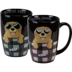 Pounce + Fetch Sip Of Art Furry Friends Ceramic Coffee Mug Set, 15-oz, Style Varies -Furry Friends 363198 PT3. AC SS1800 V1644002506