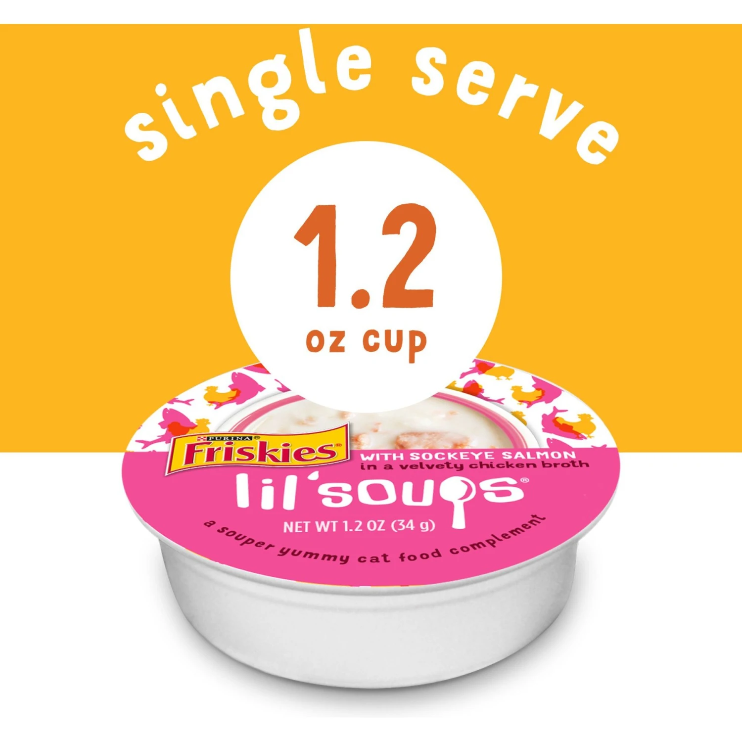 Friskies Lil' Soups Salmon, Tuna, & Shrimp Variety Pack Grain-Free Bits In Broth Wet Lickable Cat Food Topper 5 Friskies Lil' Soups Salmon, Tuna, & Shrimp Variety Pack Grain-Free Bits In Broth Wet Lickable Cat Food Topper - Image 3