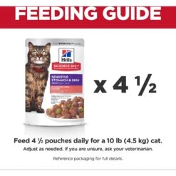 Hill's Science Diet Adult Sensitive Stomach & Skin Salmon & Tuna Wet Cat Food -Furry Friends 364091 PT8. AC SS1800 V1643907100