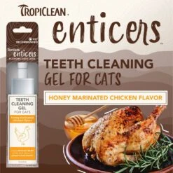 TropiClean Enticers Honey Marinated Chicken Flavor Cat Dental Gel, 2-oz Tube -Furry Friends 365205 PT3. AC SS1800 V1698958468