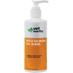 Vet Worthy Wild Alaskan Salmon Oil Blend Cat Supplement, 8-oz Bottle