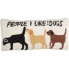 Mud Pie People I Like Dogs Hook Wool Pillow, Tan -Furry Friends 371159 MAIN. AC SS1800 V1646263993