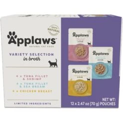Applaws Broth Variety Pack Wet Cat Food, 2.47-oz, Case Of 12