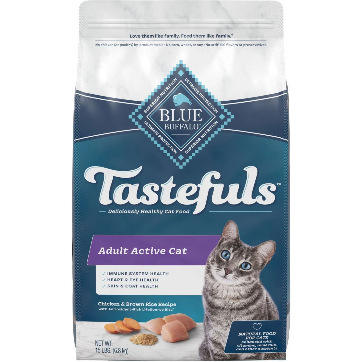 Blue Buffalo Tastefuls Active Natural Chicken Adult Dry Cat Food 3 Blue Buffalo Tastefuls Active Natural Chicken Adult Dry Cat Food