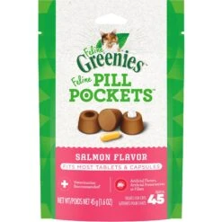 Greenies Pill Pockets Feline Natural Salmon Flavor Soft Adult Cat Treats