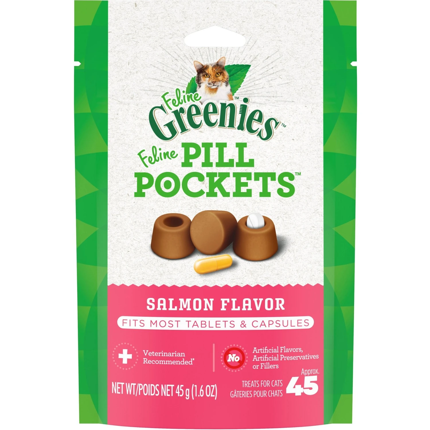 Greenies Pill Pockets Feline Natural Salmon Flavor Soft Adult Cat Treats 3 Greenies Pill Pockets Feline Natural Salmon Flavor Soft Adult Cat Treats