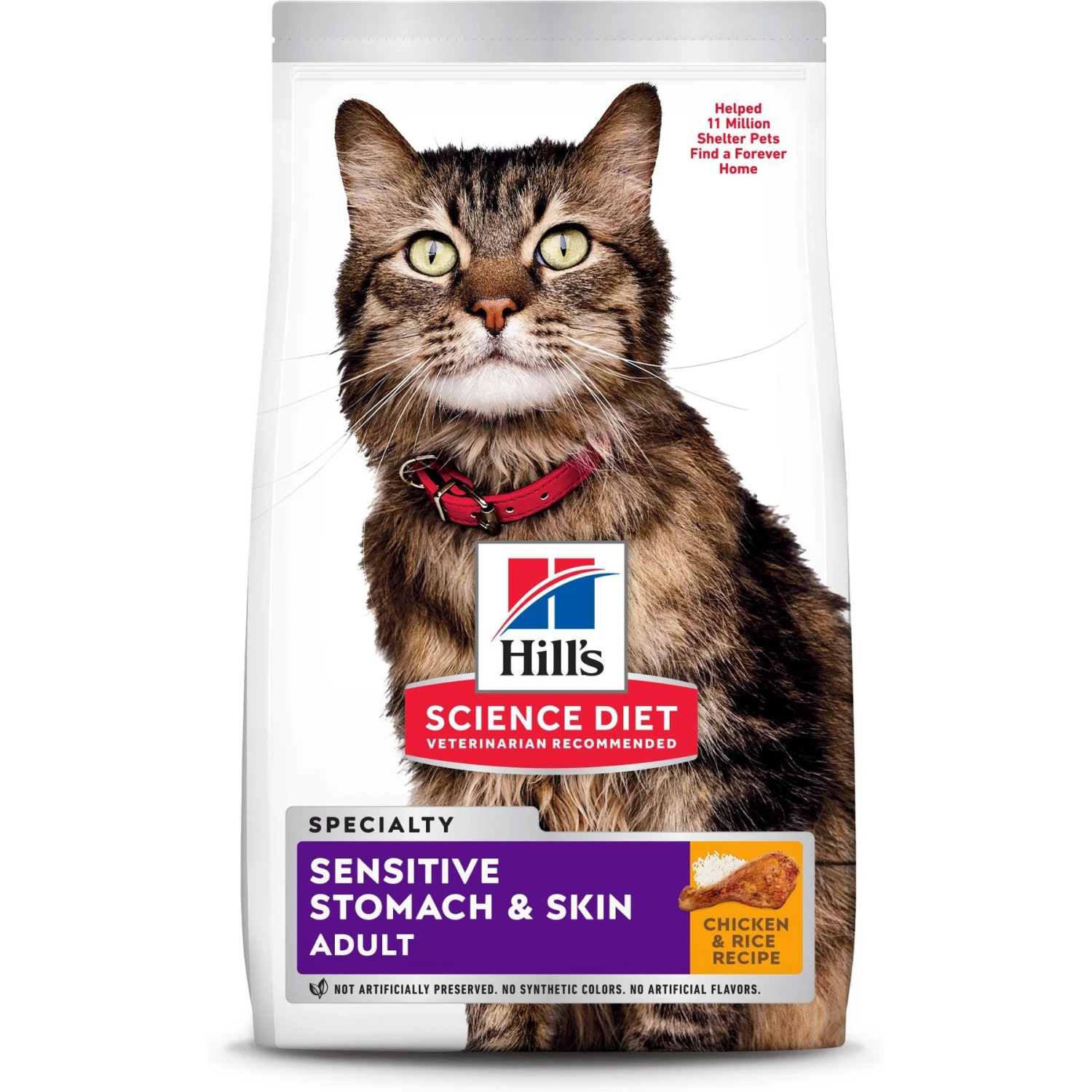 Hill's Science Diet Adult Sensitive Stomach & Sensitive Skin Chicken & Rice Recipe Dry Cat Food 3 Hill's Science Diet Adult Sensitive Stomach & Sensitive Skin Chicken & Rice Recipe Dry Cat Food