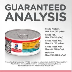 Hill's Science Diet Adult Indoor Savory Chicken Entree Canned Cat Food 17 Hill's Science Diet Adult Indoor Savory Chicken Entree Canned Cat Food -Furry Friends 48980 PT6. AC SS1800 V1605835007
