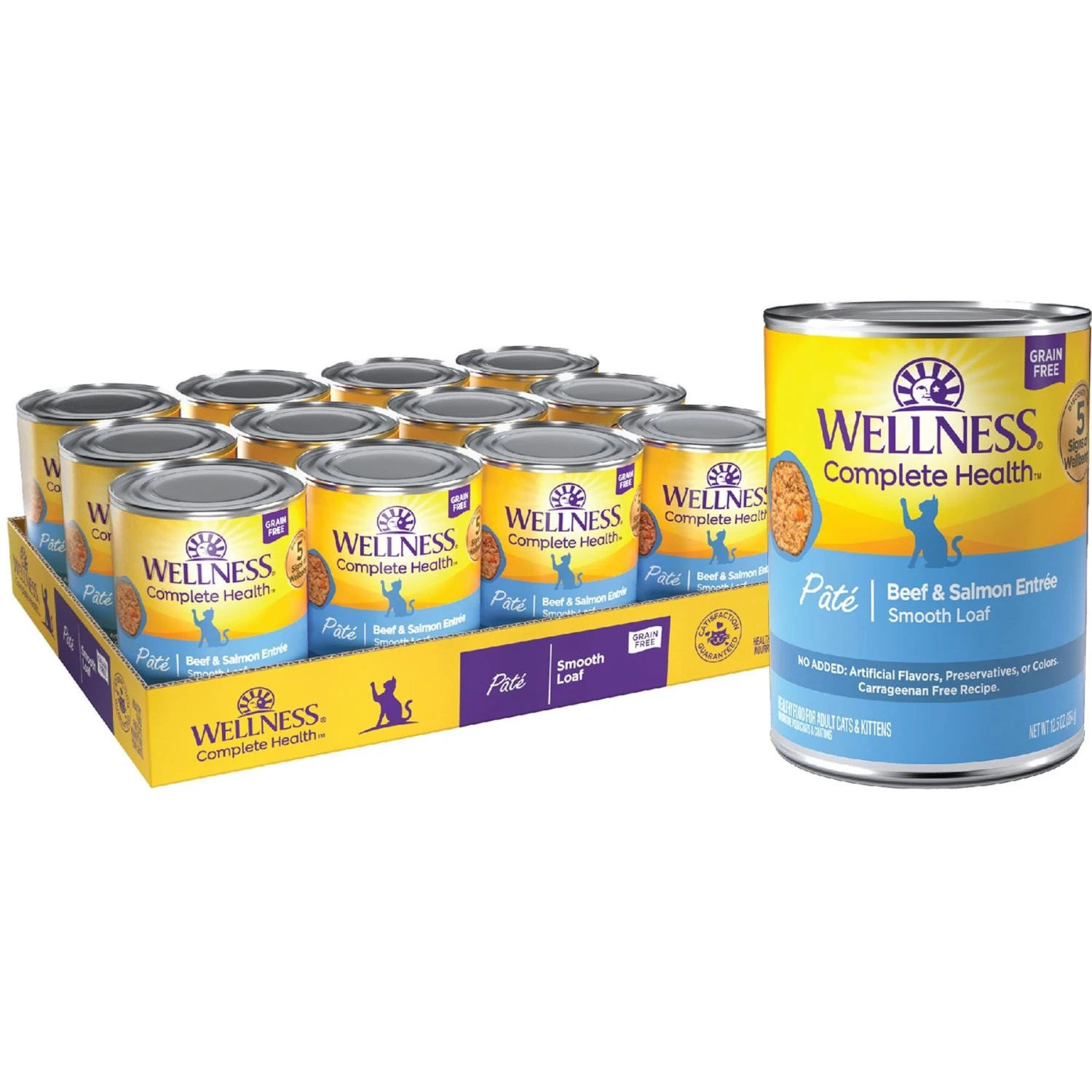 Wellness Complete Health Beef & Salmon Formula Grain-Free Canned Cat Food 3 Wellness Complete Health Beef & Salmon Formula Grain-Free Canned Cat Food