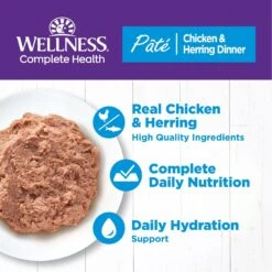 Wellness Complete Health Chicken & Herring Formula Grain-Free Canned Cat Food -Furry Friends 49264 PT2. AC SS1800 V1666649734