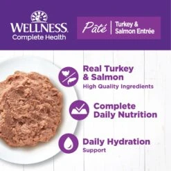 Wellness Complete Health Turkey & Salmon Formula Grain-Free Natural Canned Cat Food -Furry Friends 49282 PT2. AC SS1800 V1666652171