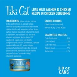 Tiki Cat Luau Wild Salmon & Chicken In Chicken Consomme Grain-Free Canned Cat Food -Furry Friends 49507 PT2. AC SS1800 V1702328811