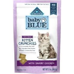 Blue Buffalo Baby Blue Healthy Growth Formula Natural Chicken & Brown Rice Recipe Kitten Dry Food & Blue Buffalo Baby Blue Savory Chicken Kitten Treats, 2-oz Bag -Furry Friends 501894 PT6. AC SS1800 V1648561002