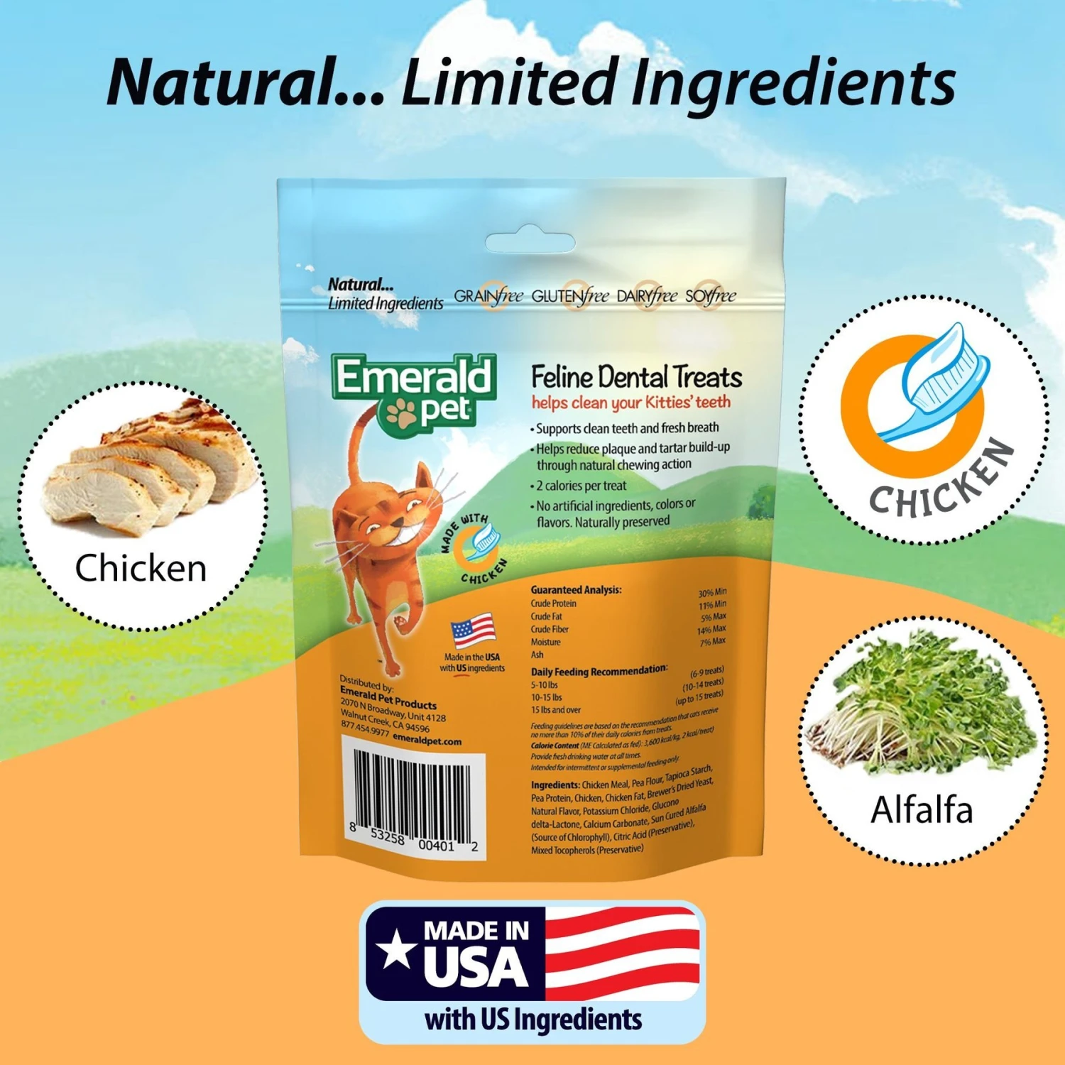 Emerald Pet Feline Dental Treats With Chicken Cat Treats 7 Emerald Pet Feline Dental Treats With Chicken Cat Treats - Image 5
