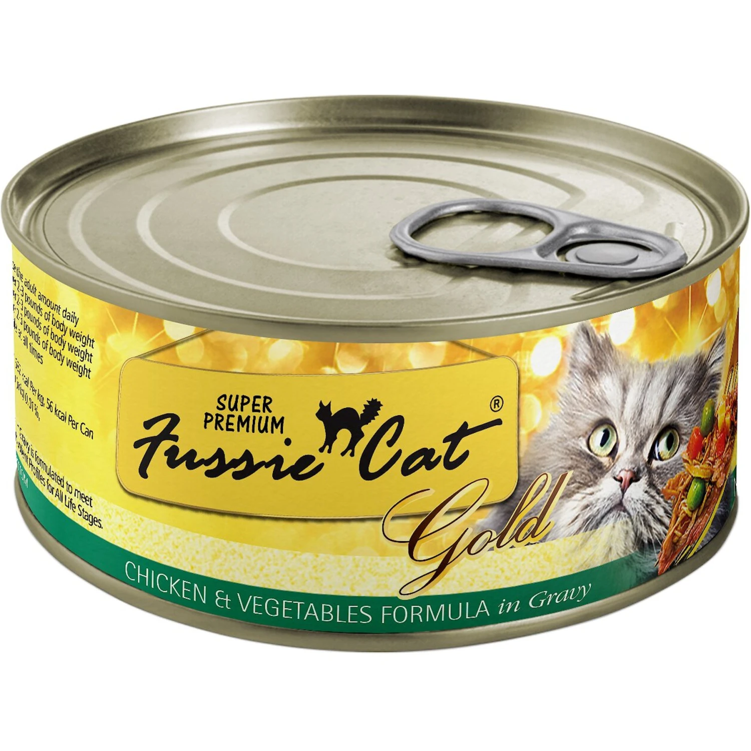 Fussie Cat Gold Chicken & Vegetables Formula In Gravy Grain-Free Wet Cat Food 3 Fussie Cat Gold Chicken & Vegetables Formula In Gravy Grain-Free Wet Cat Food