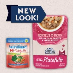 Natural Balance Platefulls Indoor Formula Salmon, Tuna, Chicken & Shrimp In Gravy Grain-Free Cat Food Pouches -Furry Friends 50933 PT1. AC SS1800 V1677532097