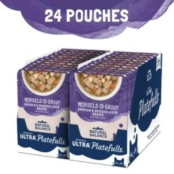 Natural Balance Platefulls Indoor Formula Chicken & Chicken Liver In Gravy Grain-Free Cat Food Pouches -Furry Friends 50935 PT3. AC SS1800 V1675455579