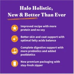Halo Holistic Indoor Chicken Recipe Complete Digestive Health & Healthy Weight Support Adult Grain-Free Cage-Free Dry Cat Food -Furry Friends 51454 PT3. AC SS1800 V1676299341