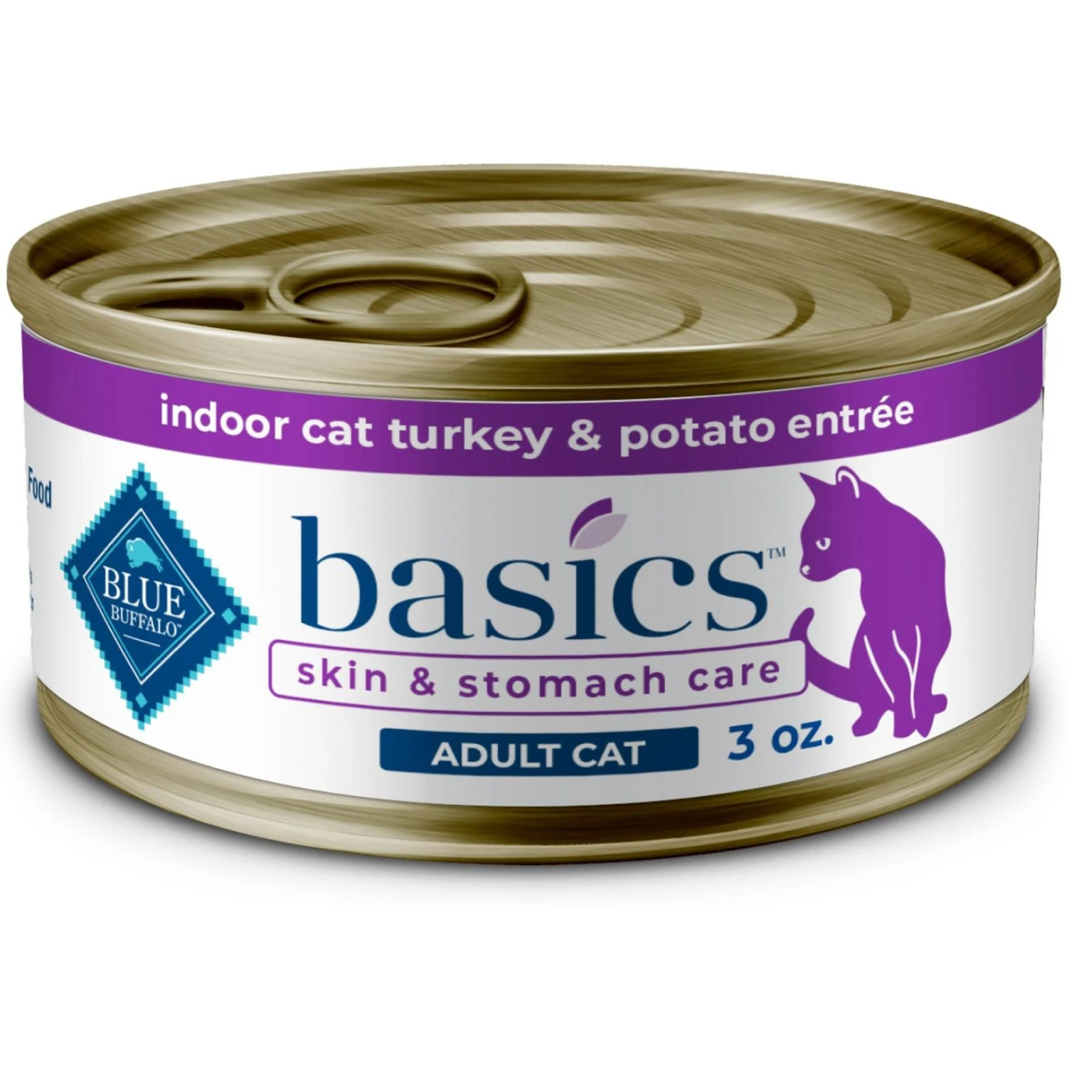 Blue Buffalo Basics Skin & Stomach Care Grain-Free Turkey & Potato Entree Indoor Adult Canned Cat Food 3 Blue Buffalo Basics Skin & Stomach Care Grain-Free Turkey & Potato Entree Indoor Adult Canned Cat Food