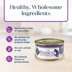Blue Buffalo Basics Skin & Stomach Care Grain-Free Turkey & Potato Entree Indoor Adult Canned Cat Food 16 Blue Buffalo Basics Skin & Stomach Care Grain-Free Turkey & Potato Entree Indoor Adult Canned Cat Food -Furry Friends 51734 PT5. AC SS1800 V1646268999
