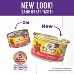 Wellness Complete Health Natural Minced Salmon Dinner Grain-Free Canned Cat Food -Furry Friends 52112 PT1. AC SS1800 V1666651981