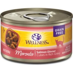 Wellness Cubed Salmon Dinner Morsels In Gravy Grain-Free Canned Cat Food
