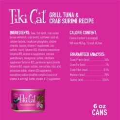 Tiki Cat Grill Tuna In Crab Surimi Grain-Free Canned Cat Food 13 Tiki Cat Grill Tuna In Crab Surimi Grain-Free Canned Cat Food -Furry Friends 52571 PT2. AC SS1800 V1703699802