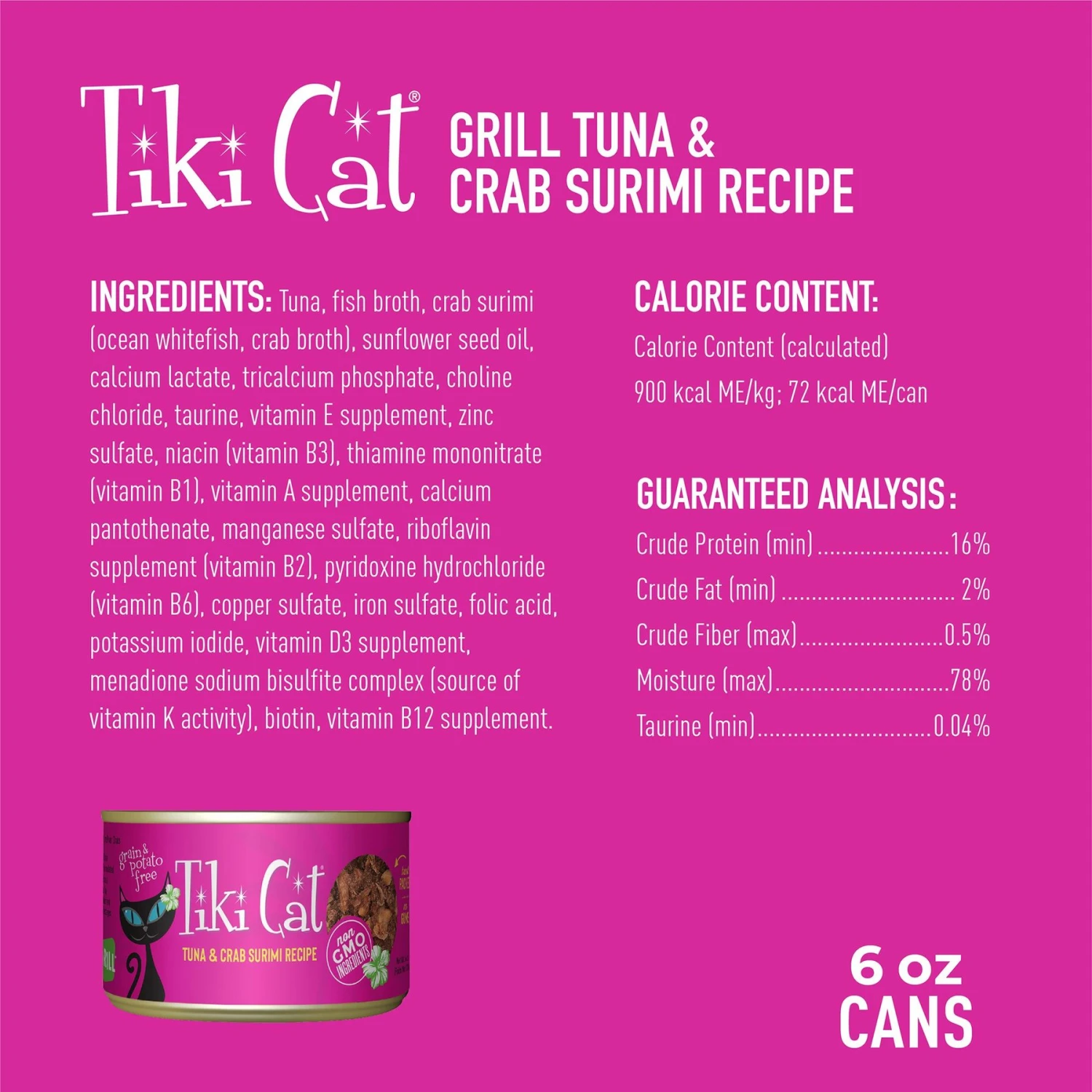 Tiki Cat Grill Tuna In Crab Surimi Grain-Free Canned Cat Food 5 Tiki Cat Grill Tuna In Crab Surimi Grain-Free Canned Cat Food - Image 3