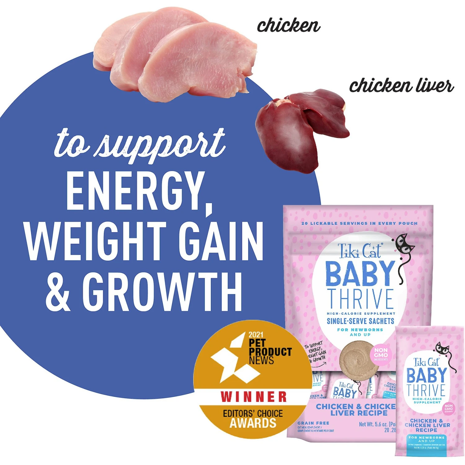 Tiki Cat Baby Thrive Grain-Free Chicken & Chicken Liver Recipe Wet Cat Food 6 Tiki Cat Baby Thrive Grain-Free Chicken & Chicken Liver Recipe Wet Cat Food - Image 4