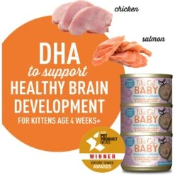 Tiki Cat Baby Grain-Free Chicken, Salmon & Chicken Liver Recipe Shreds & Mousse Wet Cat Food, 1.9-oz Can, Case Of 3 -Furry Friends 526110 PT3. AC SS1800 V1651671395