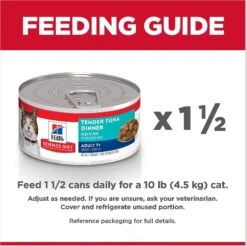 Hill's Science Diet Adult 7+ Tender Tuna Dinner Canned Cat Food 18 Hill's Science Diet Adult 7+ Tender Tuna Dinner Canned Cat Food -Furry Friends 52769 PT7. AC SS1800 V1598155880
