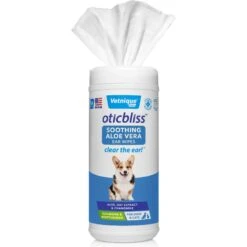 Vetnique Labs Oticbliss Aloe Vera With Essential Oils Dog & Cat Ear Wipes, 60 Count