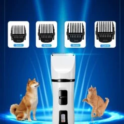 Bousnic Ceramic Removable Blade Dog & Cat Grooming Clipper, White -Furry Friends 530046 PT1. AC SS1800 V1652470596