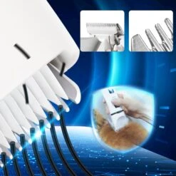 Bousnic Ceramic Removable Blade Dog & Cat Grooming Clipper, White -Furry Friends 530046 PT2. AC SS1800 V1652470618