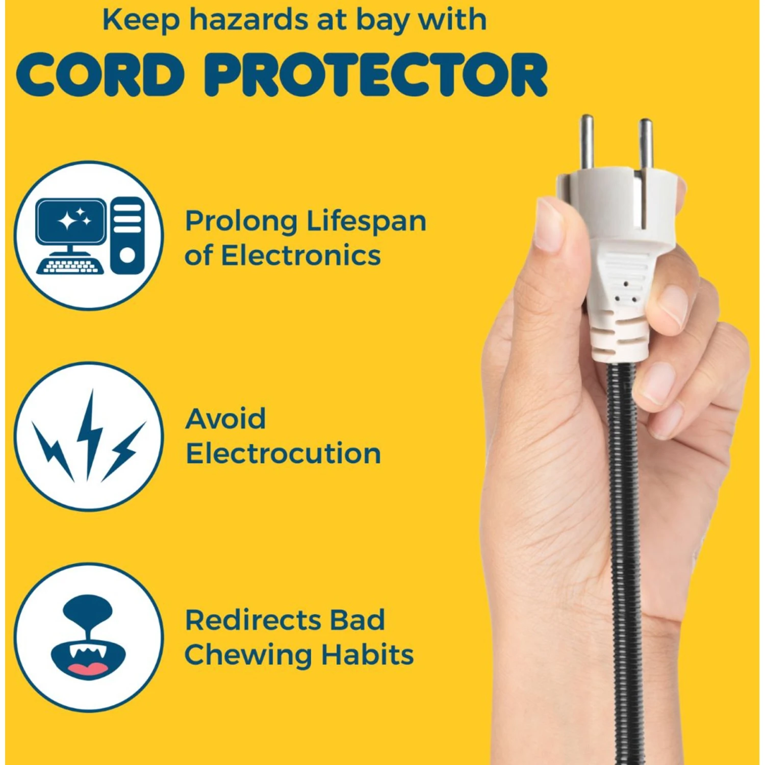 SunGrow Anti Chew Split Wire Rabbit, Cat & Dog Cord Protector, 20-ft 5 SunGrow Anti Chew Split Wire Rabbit, Cat & Dog Cord Protector, 20-ft - Image 3