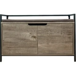 Whisker Litter Box Bench Cat Furniture, Gray, Large