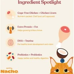 Made By Nacho Cage-Free Chicken, Chicken Liver & Bone Broth Recipe Kittens Dry Cat Food -Furry Friends 532886 PT3. AC SS1800 V1699025493