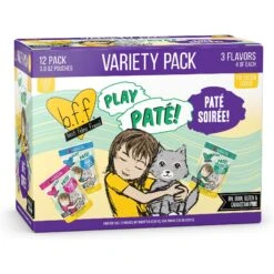 Weruva Best Feline Friend Paté Lovers, Aw Yeah! Paté Soiree! Variety Pack Grain-Free Wet Cat Food, 2.8-oz Pouch, Case Of 12