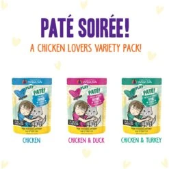 Weruva Best Feline Friend Paté Lovers, Aw Yeah! Paté Soiree! Variety Pack Grain-Free Wet Cat Food, 2.8-oz Pouch, Case Of 12 -Furry Friends 535342 PT2. AC SS1800 V1651671426