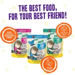 Weruva Best Feline Friend Paté Lovers, Aw Yeah! Paté Soiree! Variety Pack Grain-Free Wet Cat Food, 2.8-oz Pouch, Case Of 12 -Furry Friends 535342 PT4. AC SS1800 V1651536688